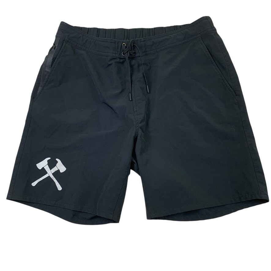 Ten Thousand Black Training Shorts With White Hammer Logo